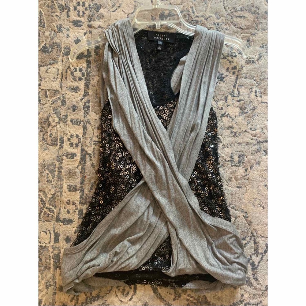 Robert Rodriguez Sequin Layer Wrap Top - image 6